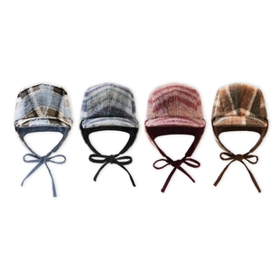 上森棕色羊毛雷锋帽子女2025新款护耳帽保暖防寒带帽檐显脸小帽子