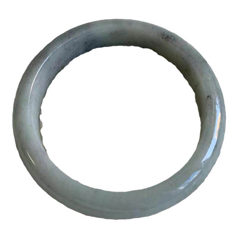 缅甸翡翠淡蓝色飘花正圈61.4mm