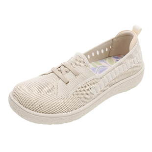 2026年春夏Pansy盼喜新款女鞋一脚蹬轻便舒适加宽透气飞织乐福鞋