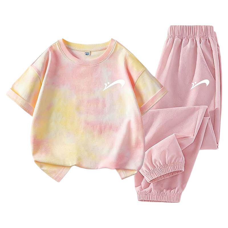 贵人鸟女童夏季套装儿童纯棉短袖2026新款童装女孩衣服大童夏装