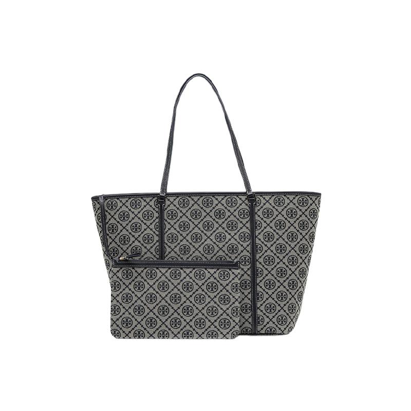 【自营】Tory Burch/汤丽柏琦女士LOGO提花手提单肩包托特购物袋