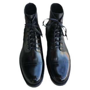 欧美新款真皮马丁靴中帮工装皮靴牛皮靴子三节头靴雕花男靴定制