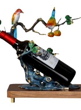 客厅酒柜酒店会所酒架桌面铜摆件