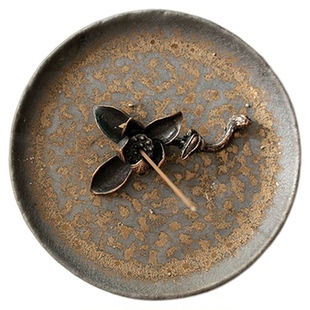 复古中式鎏金线香香插底座室内禅意沉香檀香熏香插点香器线香托盘