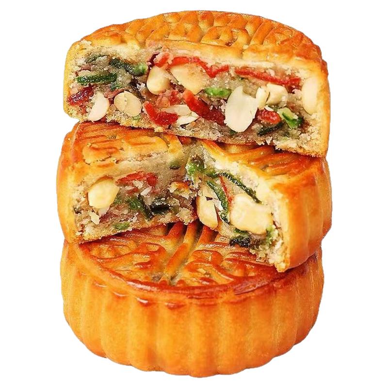 五仁月饼广式多口味月饼大个传统老式中秋月饼蛋黄糕点零食礼盒装