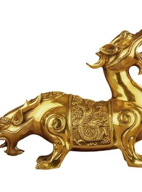 铜貔貅双头兽摆件开业礼品天地虎
