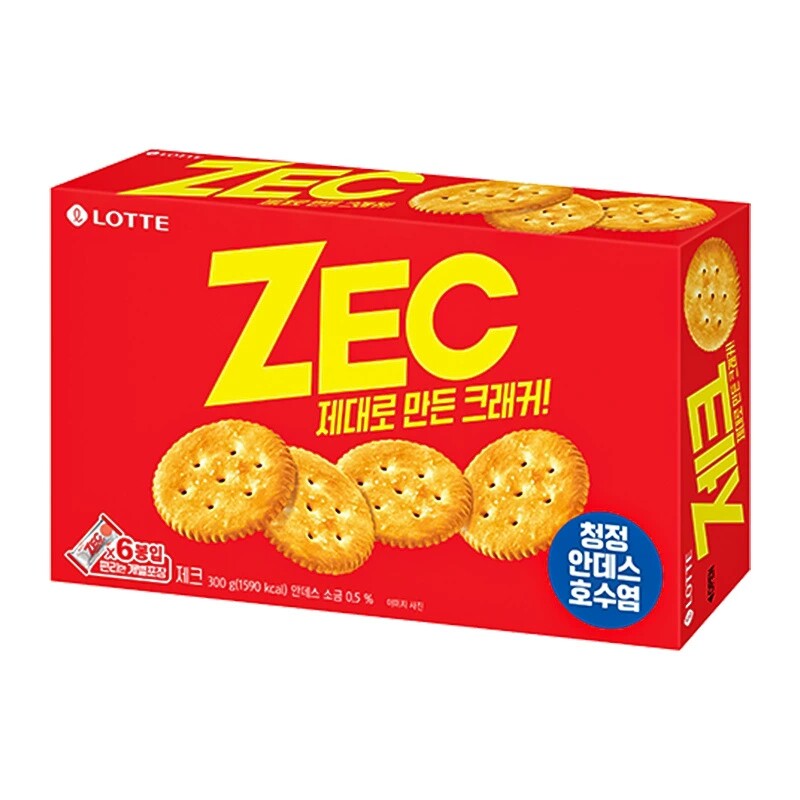 韩国进口LOTTE乐天ZEC杰克咸味苏打饼干小圆饼休闲食品解馋小零食