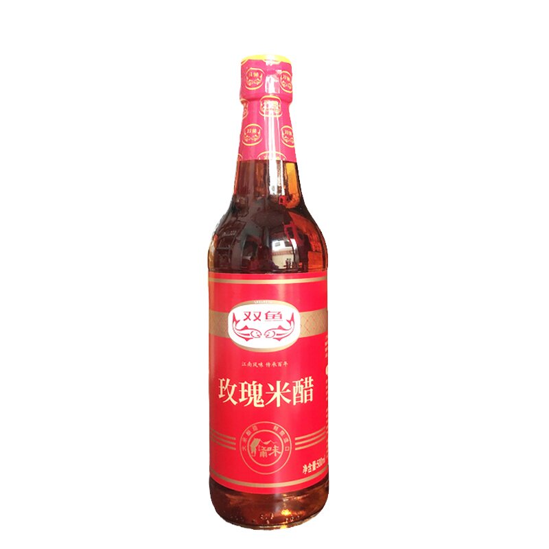 双鱼玫瑰米醋500ml*12瓶装蘸料凉拌醋炒菜食醋江南风味江浙沪包邮