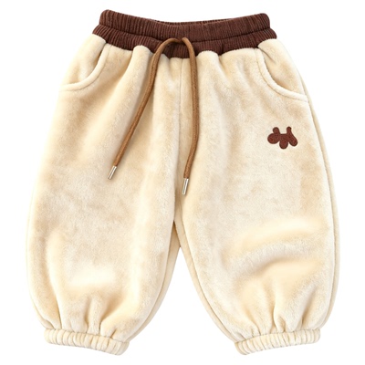 儿童裤子秋冬厚款奥粒绒休闲裤