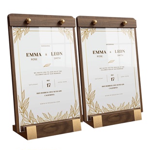 台卡菜单展示牌广告牌摆摊用咖啡奶茶店A4餐单价目表立牌酒吧透明桌亚克力台签桌面台牌定制夹板价格目牌餐牌