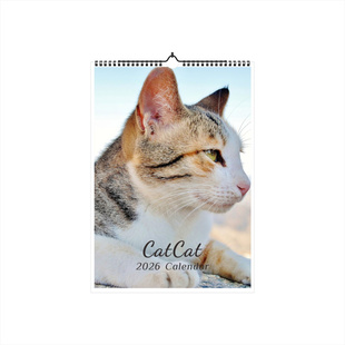 2026萌宠猫猫挂历cat可爱猫咪日历竖版7页喵星人大格记事A3包邮