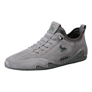 公羊男鞋2026春季新款真皮运动男士休闲鞋皮鞋一脚蹬板鞋男款鞋子