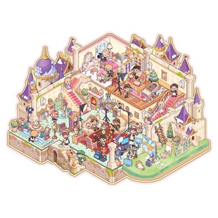 子亦原创综艺大乱斗微缩造景贴纸超大版卡通大号游戏场景立体贴纸带定位线手工DIY儿童益智玩具创意手帐装饰