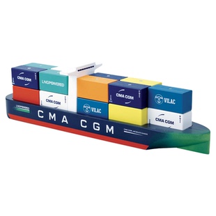 法国 Vilac CMACGM集装箱海航系列磁力装卸船小汽车套装玩具男孩3