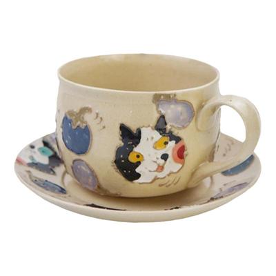 奶牛猫咖啡杯复古陶瓷马克杯套装
