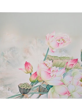 工笔画底稿白描画稿荷花白描底稿