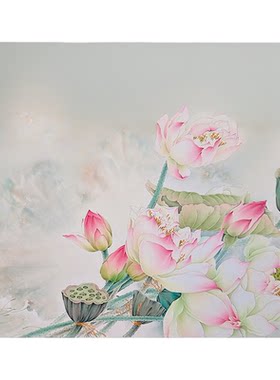 工笔画底稿白描画稿荷花白描底稿