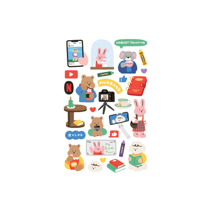 韩国进口可爱无痕咕卡装饰小贴纸