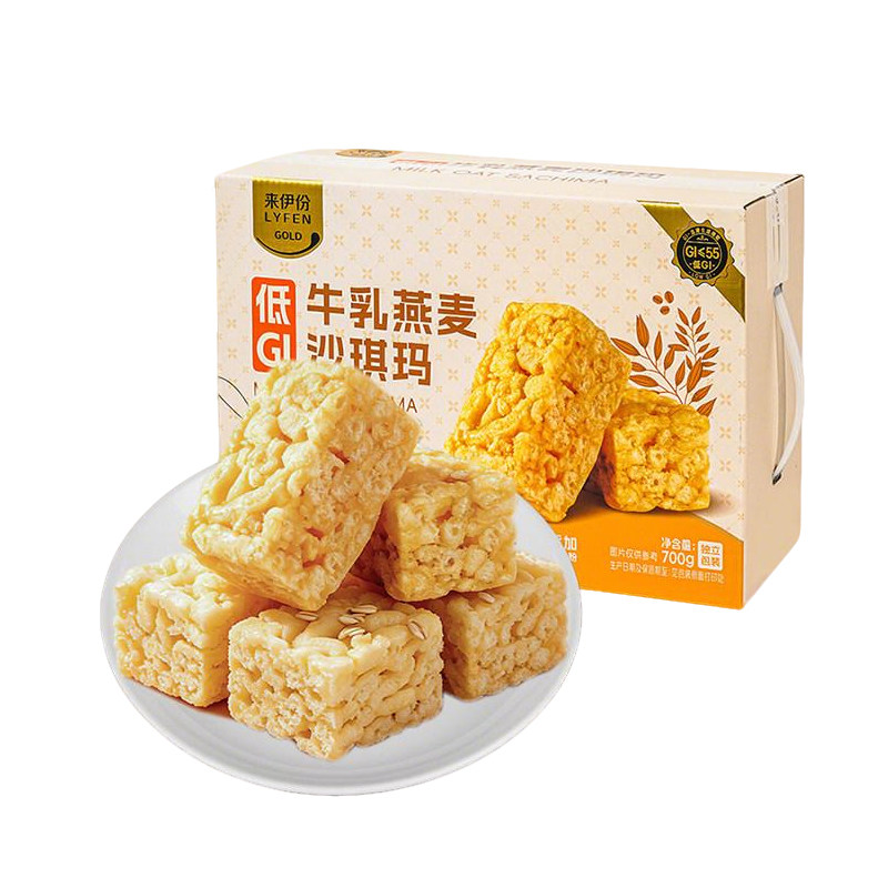 来伊份低GI牛乳燕麦沙琪玛700g