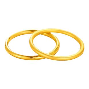 古法金包银戒指女素圈实心指环情侣款尾戒男情人节生日礼物送女友