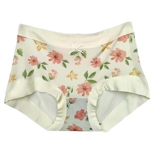 彩田花仙子女士内裤头22255莫代尔唯美印花朵石墨烯新品包臀抑菌