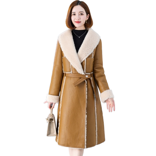 羊剪绒大衣女2026冬新中长款时尚优雅显瘦海宁羔羊毛颗粒皮草外套