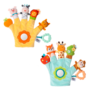 jollybaby婴幼儿安抚手偶可入口防惊跳手指玩具手握抱睡阿贝贝0-6