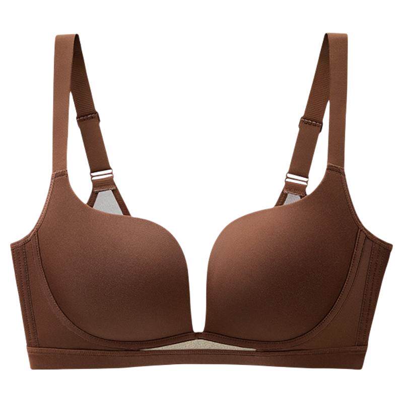 幸棉内衣女大胸粉底液聚拢上托调整型收副乳防下垂文胸月牙聚拢杯