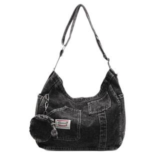 牛仔布包包女式2026新款潮流行百搭单肩包大容量斜挎包通勤托特包