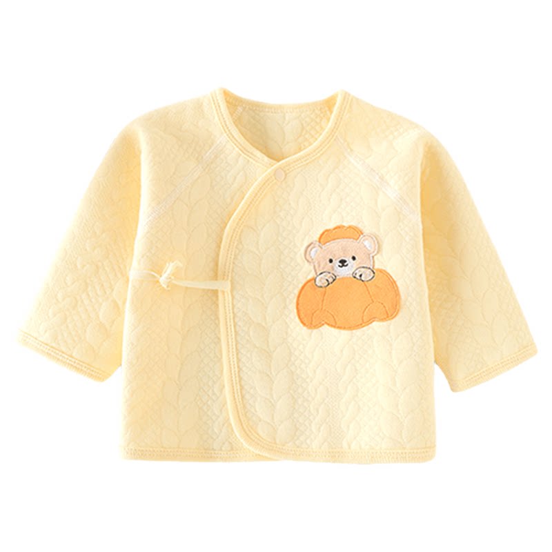 半背衣新生儿衣服早秋初生婴儿衣服冬款内搭保暖上衣小码宝宝睡衣