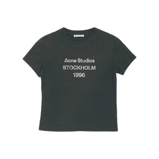 Acne Studios 1996系列字母印花圆领套头短袖T恤 男女同款 褪色