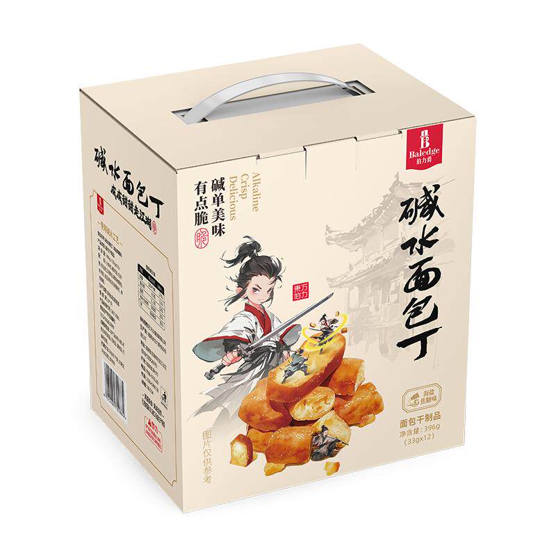伯力爵碱水面包丁海盐焦糖味健康非油炸休闲解馋零食396g