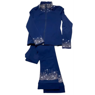 冰翼雪狮 花样滑冰女童训练服 女士滑冰套装 加绒保暖 训练服