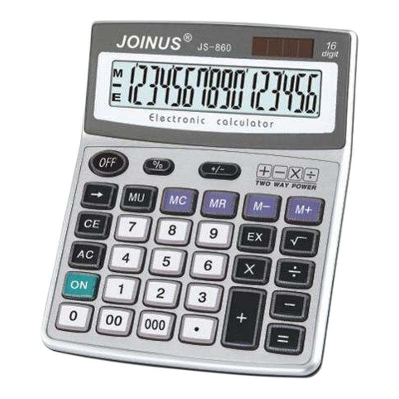 包邮众成JS860太阳能16位数字显示计算器 财务办公水晶按键计算机
