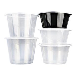 圆形1250/1500ml一次性餐盒透明打包盒加厚快餐外卖塑料饭盒汤碗