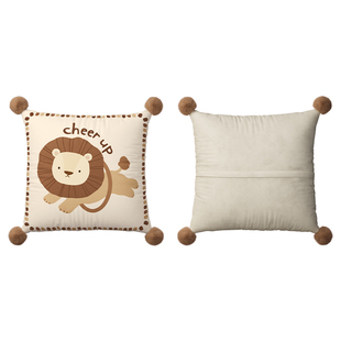 MeitingHome儿童乳胶抱枕沙发靠枕宝宝午睡腰枕套床头靠背垫含芯