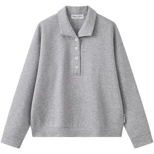 Marc O'Polo/MOP2026春季新款时尚休闲短款小翻领设计卫衣外套女