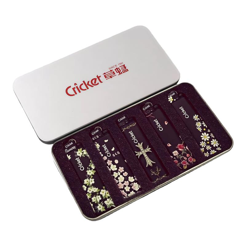 黑色草蜢cricket打火机+花语贴纸创意礼物送男友女生高级感礼物潮