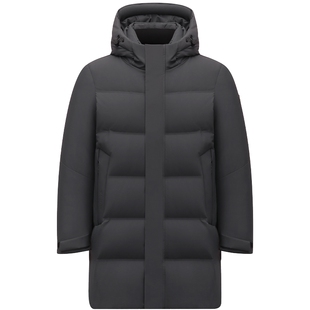 坦博尔冬季羽绒服男士 中长款加厚连帽 保暖百搭时尚商务耐脏外套