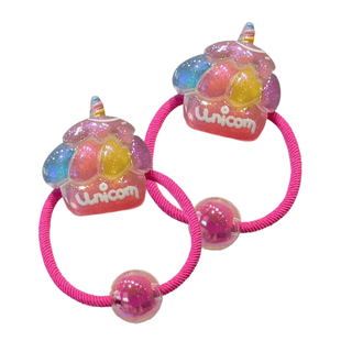 卡通细闪独角兽蛋糕儿童发绳可爱公主糖果发圈宝宝皮筋扎马尾头饰