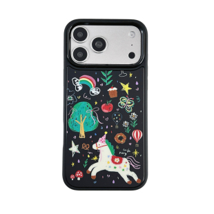 星际太阳涂鸦格纹纽扣适用iphone苹果17promax高级16pro时尚15女生小众包相机键磨砂肤感配套支架磁吸手机壳