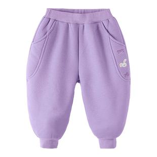 女童裤子新款冬装小宝宝长裤男童休闲裤运动加绒秋冬儿童童装冬季