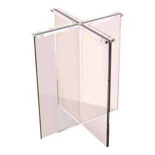 水波纹T字型亚克力桌腿餐桌支架定制渐变黑一字型悬浮支撑脚透明