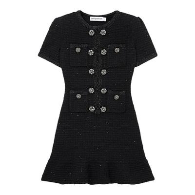 self-portrait短袖针织连衣裙