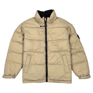 ABLE JEANS立领短款羽绒服男冬季保暖面包服拉链外套卡其色