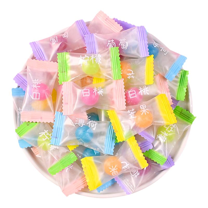 网红高颜值白桃味水果硬糖喜糖婚酸味糖果休闲儿童小零食散装批发