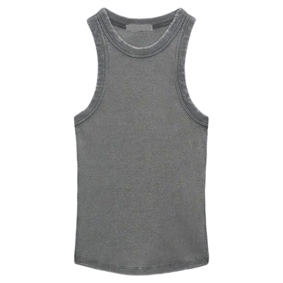 纯色圆领无袖打底背心