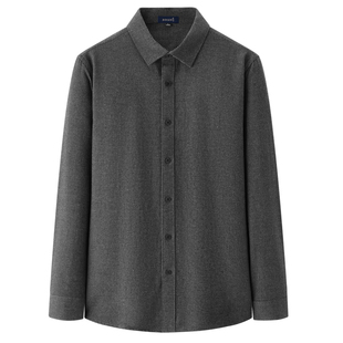 【羊毛莫代尔】庄吉男士长袖衬衫千鸟格2025秋冬新款加厚磨毛男装