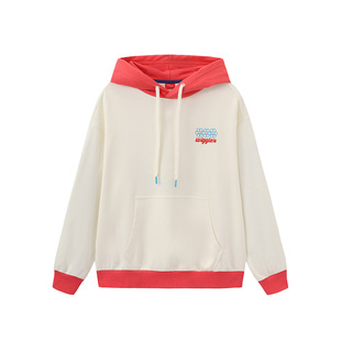 wigglewiggle26年春秋字母时尚潮装撞色连帽宽松卫衣男女同款