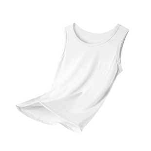 儿童白色打底背心男童莫代尔夏季薄款内穿夏天大女童跨栏无袖上衣